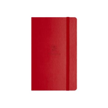 Rød notatbok preget